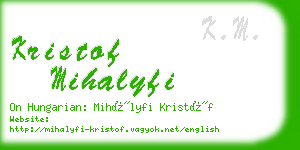 kristof mihalyfi business card